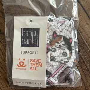 Hanky Panky Limited edition cute funny pet print Low rise lace thong New unworn